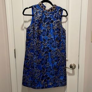 Blue Grotto Lily Pulitzer Floral Dress w/ Beaded Collar NWT!